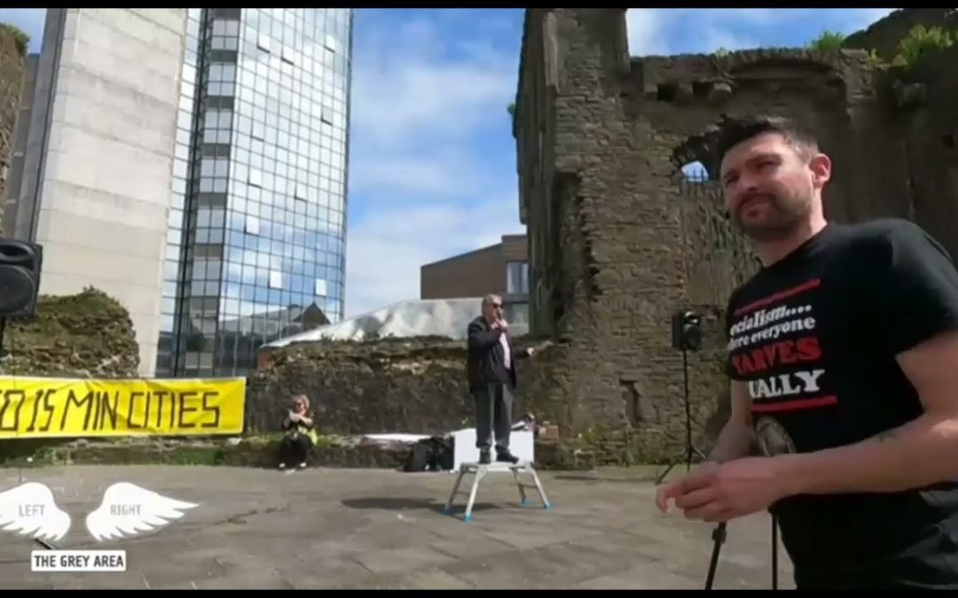Paul Burgess, climate expert, speaks at SAT Swansea 15 minute city demo